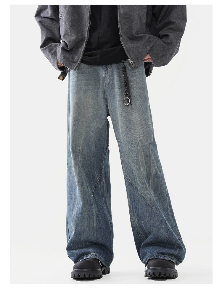 クラックドパターン・ブラックワイドデニム