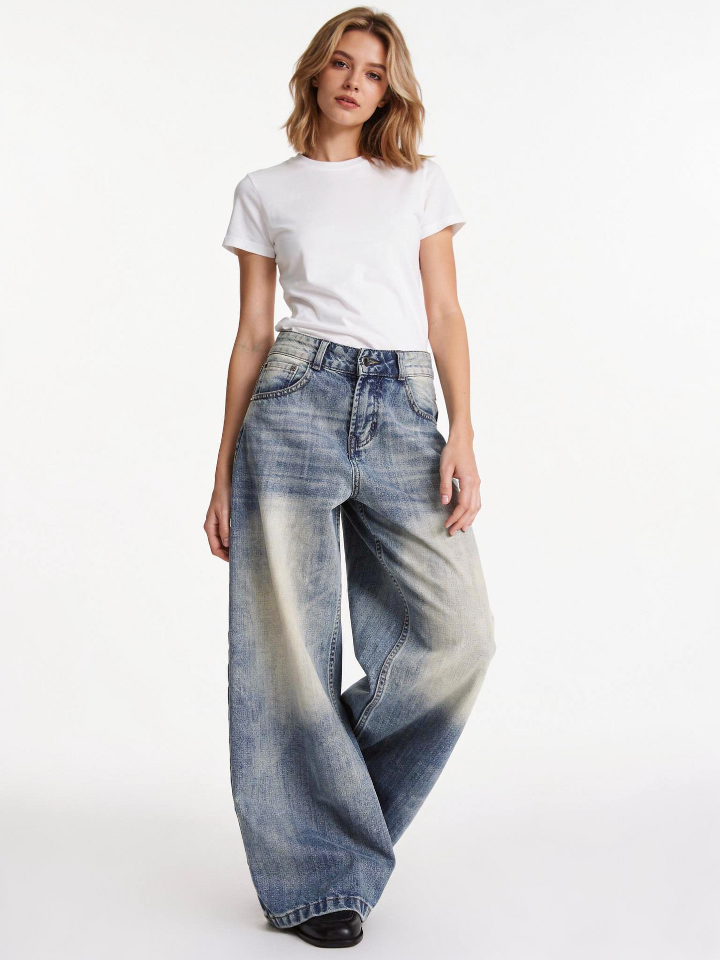 ハードフェードバルーンワイドデニム