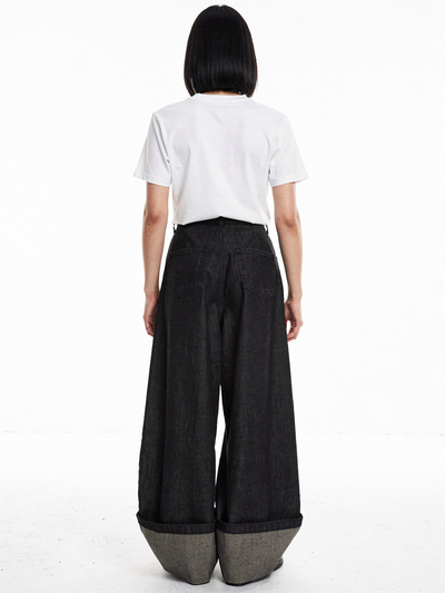 ロールアップ ワイド デニム