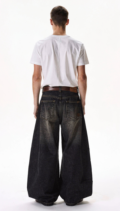 ヴィンテージウォッシュ ワイドデニム
