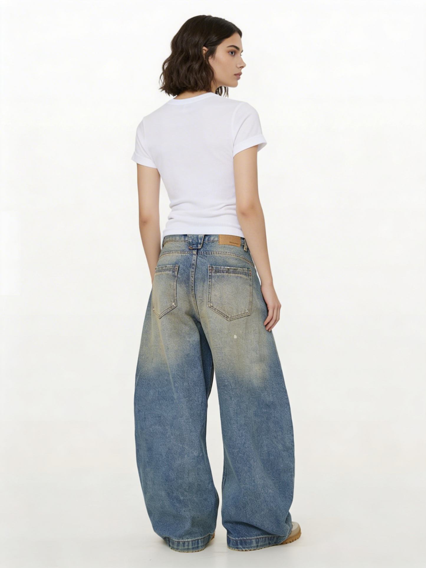 ヴィンテージフェードバギーワイドデニムパンツ