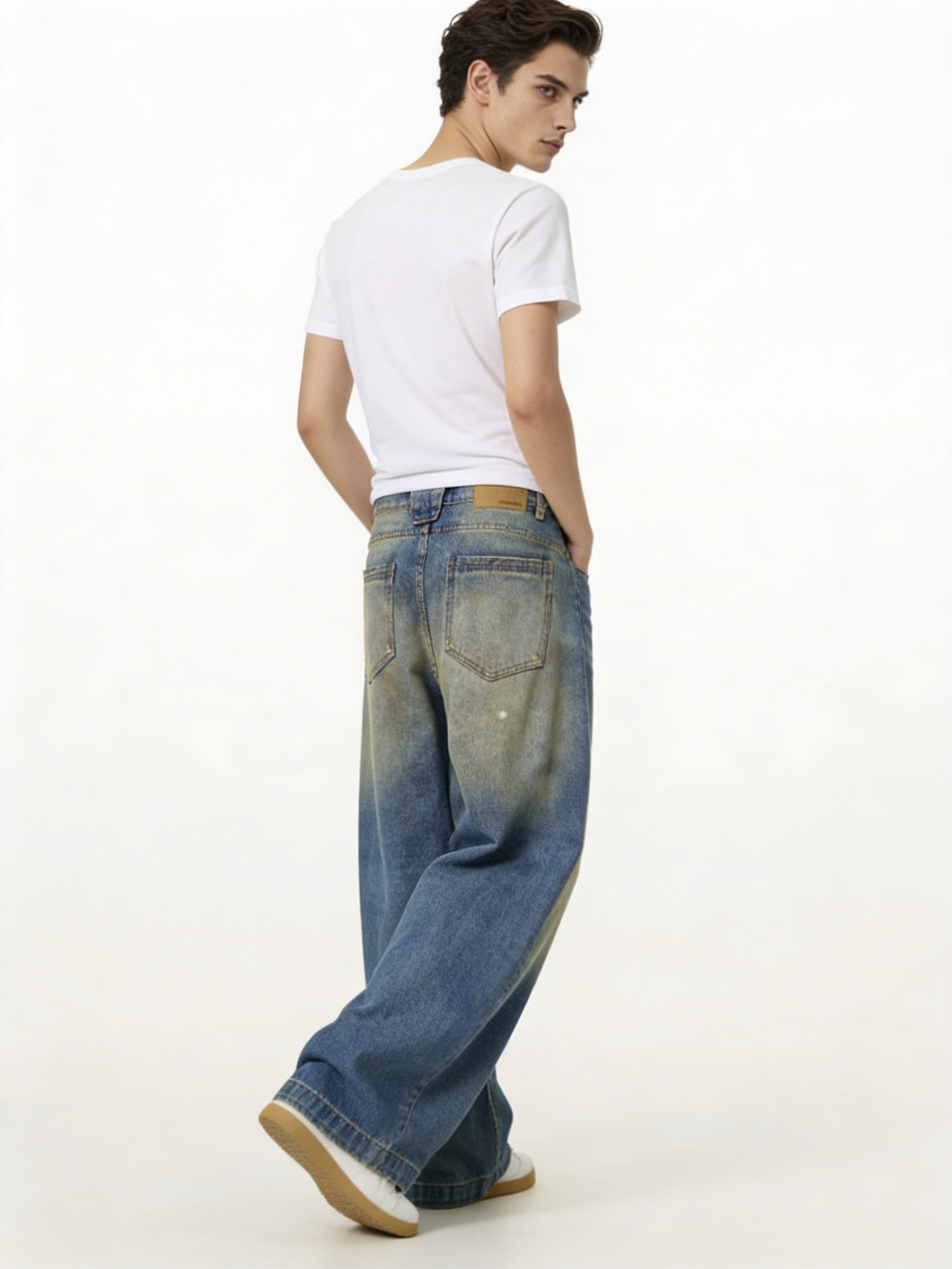 ヴィンテージフェードバギーワイドデニムパンツ