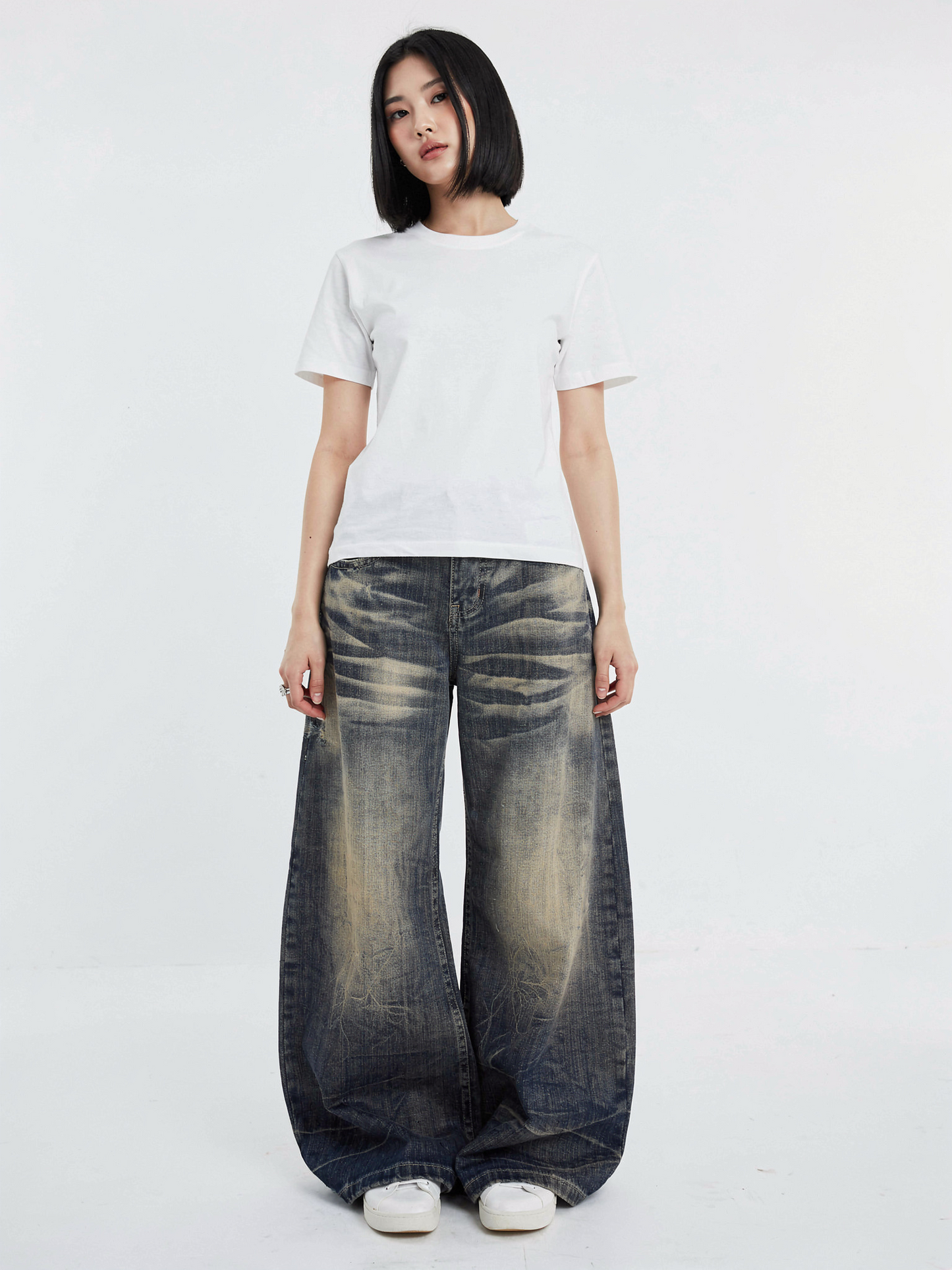 ヴィンテージウォッシュ バギーデニム