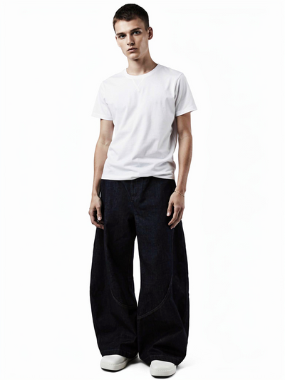 バレルレッグ デニムパンツ