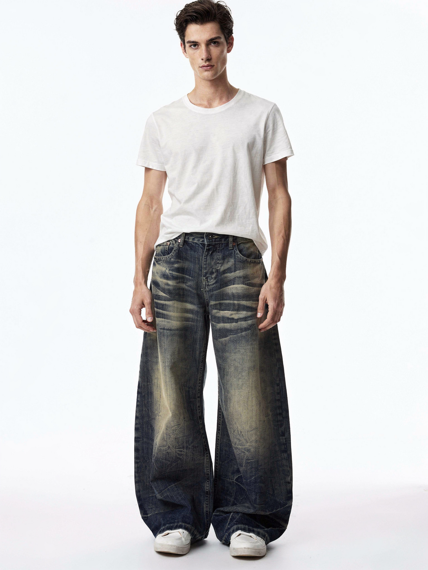 ヴィンテージウォッシュ バギーデニム