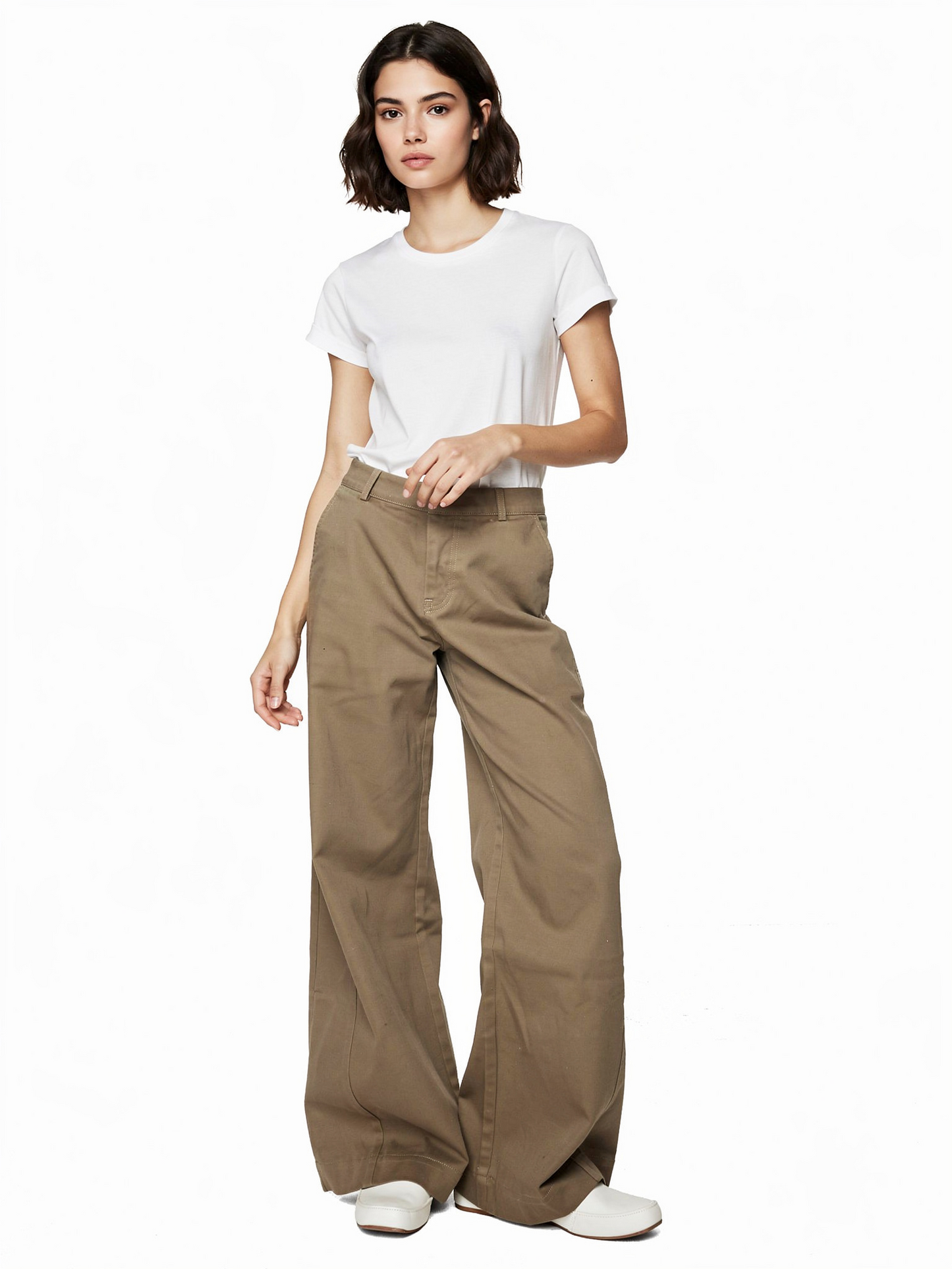 シンプルストレート コットンパンツ