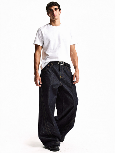 ワイドストレートデニムパンツ