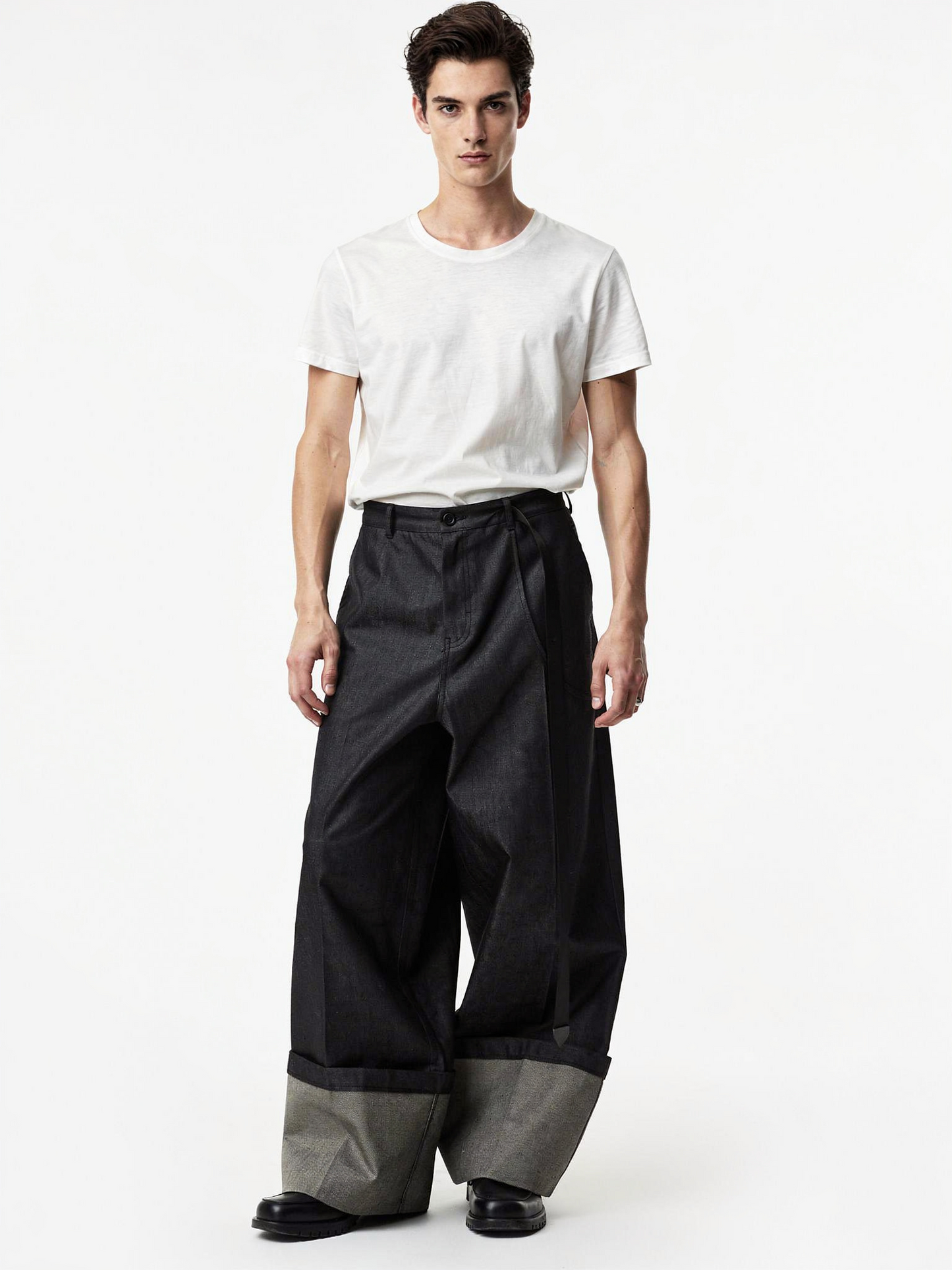 ロールアップ ワイド デニム