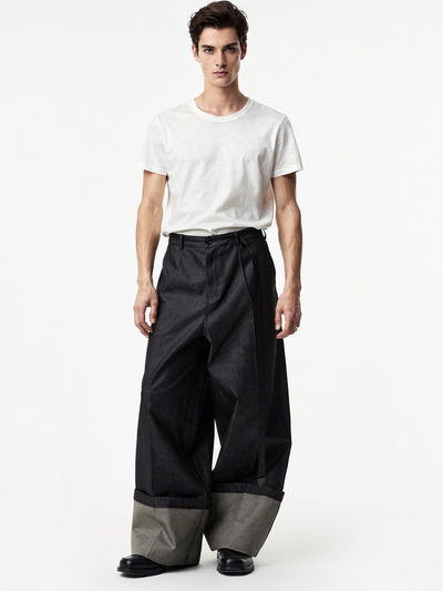 ロールアップ ワイド デニム