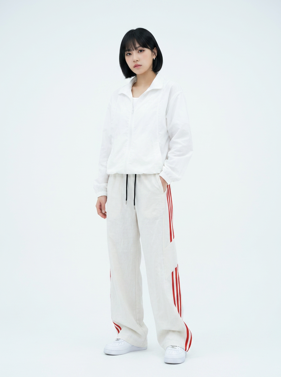 サイドライン ワイドトラックパンツ