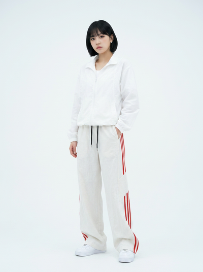 サイドライン ワイドトラックパンツ